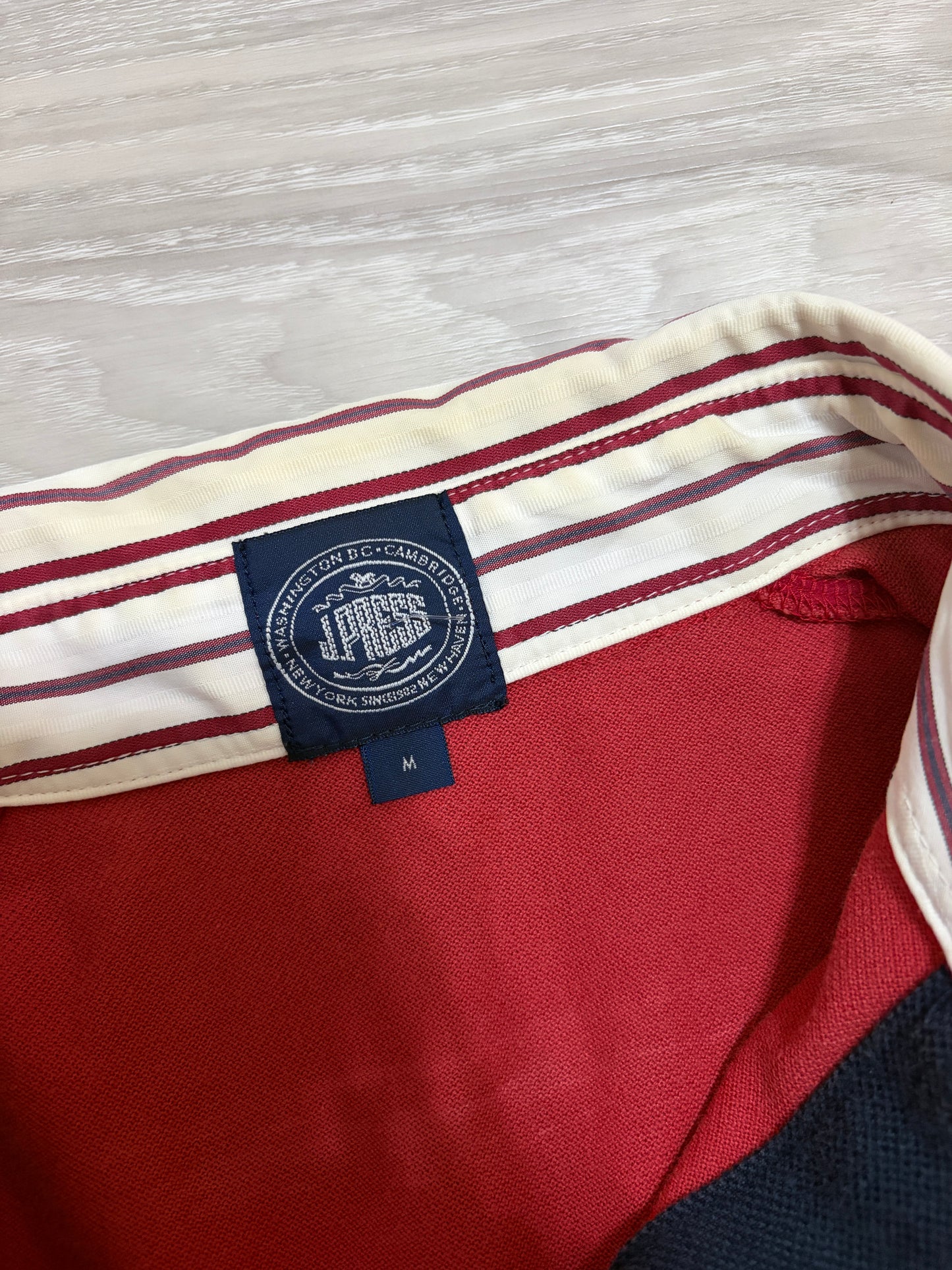 Vintage J.PRESS Striped Collar Polo Shirt