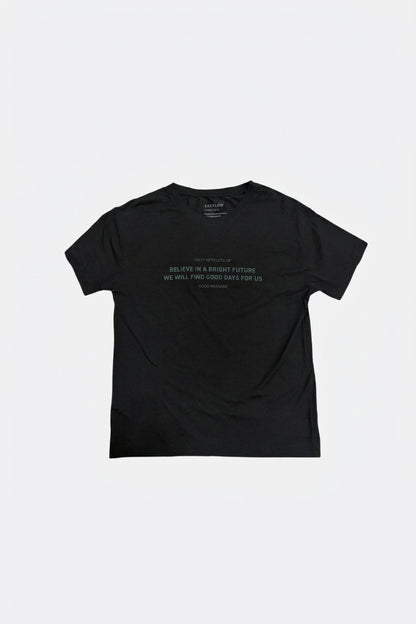 Leox Hub BAYFLOW Japan Bright Future slogan t-shirt in soft rayon-blend fabric featuring chest graphic print