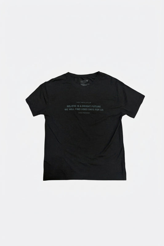 Leox Hub BAYFLOW Japan Bright Future slogan t-shirt in soft rayon-blend fabric featuring chest graphic print