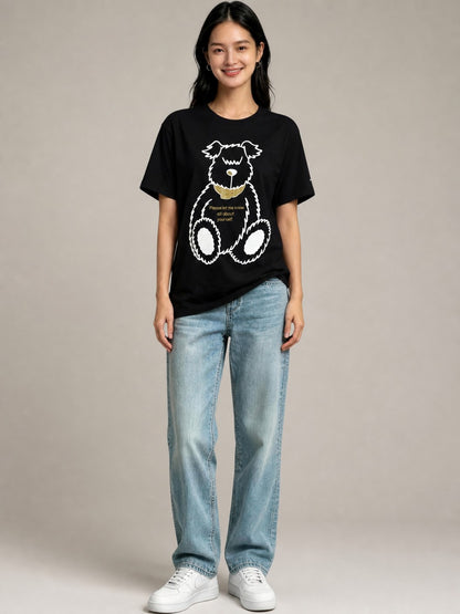 Leox Hub cute puppy graphic t-shirt featuring adorable dog portrait illustration print