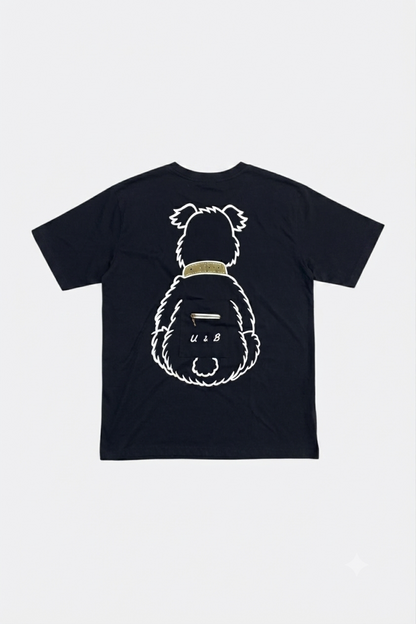 Leox Hub cute puppy graphic t-shirt featuring adorable dog portrait illustration print