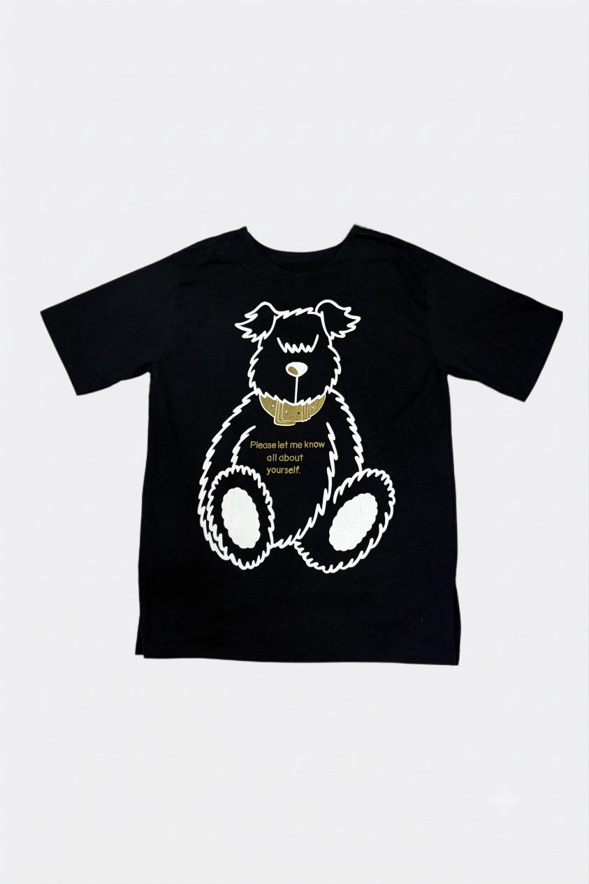 Leox Hub cute puppy graphic t-shirt featuring adorable dog portrait illustration print