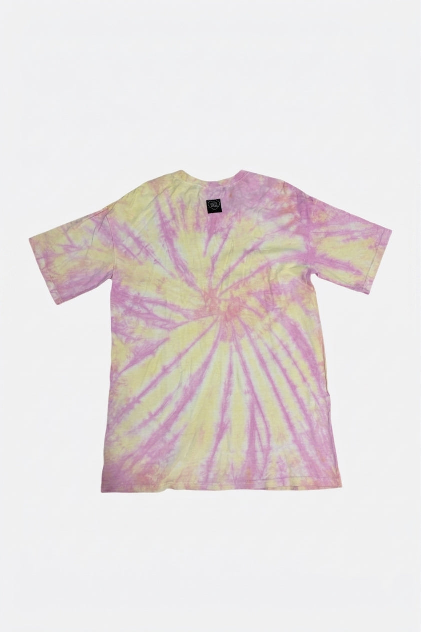 Leox Hub Ricca Ricca colorful tie-dye t-shirt featuring front graphic print and casual relaxed fit