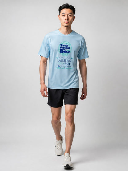 Leox Hub Shonan Fujisawa City Marathon event t-shirt featuring runner graphic