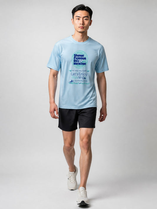 Leox Hub Shonan Fujisawa City Marathon event t-shirt featuring runner graphic