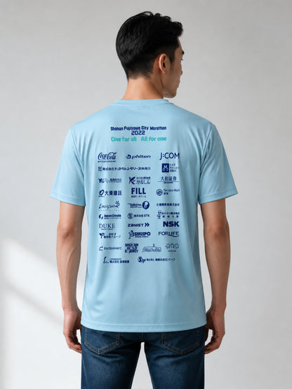 Leox Hub Shonan Fujisawa City Marathon event t-shirt featuring runner graphic