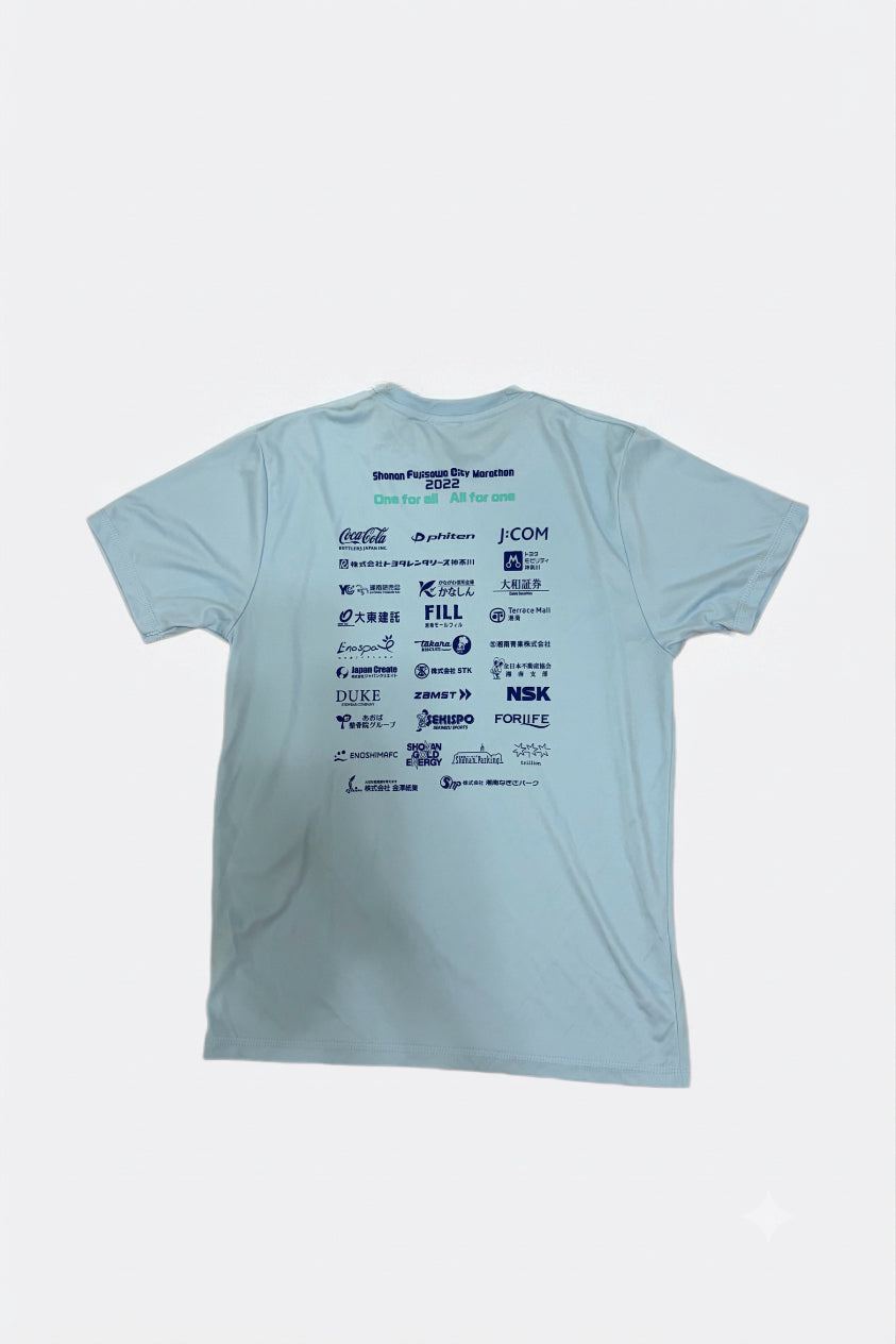 Leox Hub Shonan Fujisawa City Marathon event t-shirt featuring runner graphic