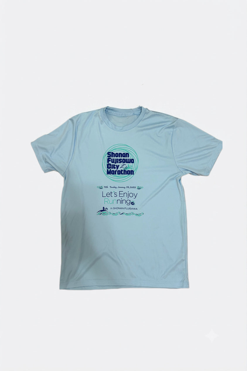 Leox Hub Shonan Fujisawa City Marathon event t-shirt featuring runner graphic