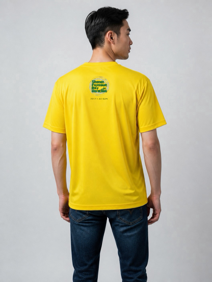 Leox Hub Shonan Fujisawa City Marathon event t-shirt featuring runner graphic and Japanese event typography
